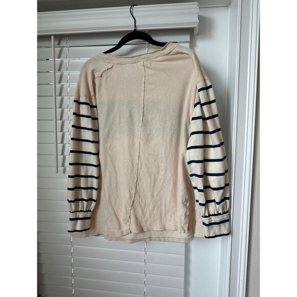 Free People Awesome Long Sleeve T-shirt Tunic Colorblock Stripe Women's Shirt S - Picture 4 of 4